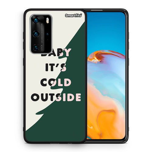 Θήκη Huawei P40 Pro Cold Outside από τη Smartfits με σχέδιο στο πίσω μέρος και μαύρο περίβλημα | Huawei P40 Pro Cold Outside case with colorful back and black bezels