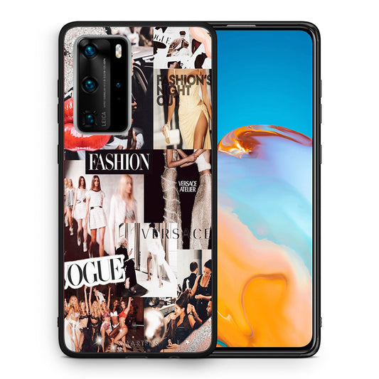 Θήκη Αγίου Βαλεντίνου Huawei P40 Pro Collage Fashion από τη Smartfits με σχέδιο στο πίσω μέρος και μαύρο περίβλημα | Huawei P40 Pro Collage Fashion case with colorful back and black bezels