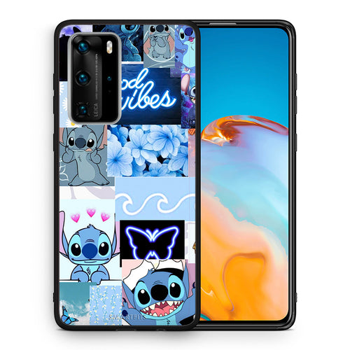 Θήκη Αγίου Βαλεντίνου Huawei P40 Pro Collage Good Vibes από τη Smartfits με σχέδιο στο πίσω μέρος και μαύρο περίβλημα | Huawei P40 Pro Collage Good Vibes case with colorful back and black bezels