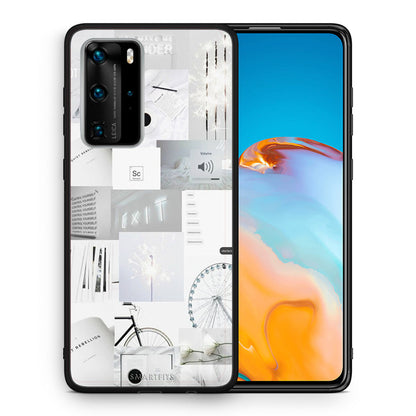 Θήκη Αγίου Βαλεντίνου Huawei P40 Pro Collage Make Me Wonder από τη Smartfits με σχέδιο στο πίσω μέρος και μαύρο περίβλημα | Huawei P40 Pro Collage Make Me Wonder case with colorful back and black bezels