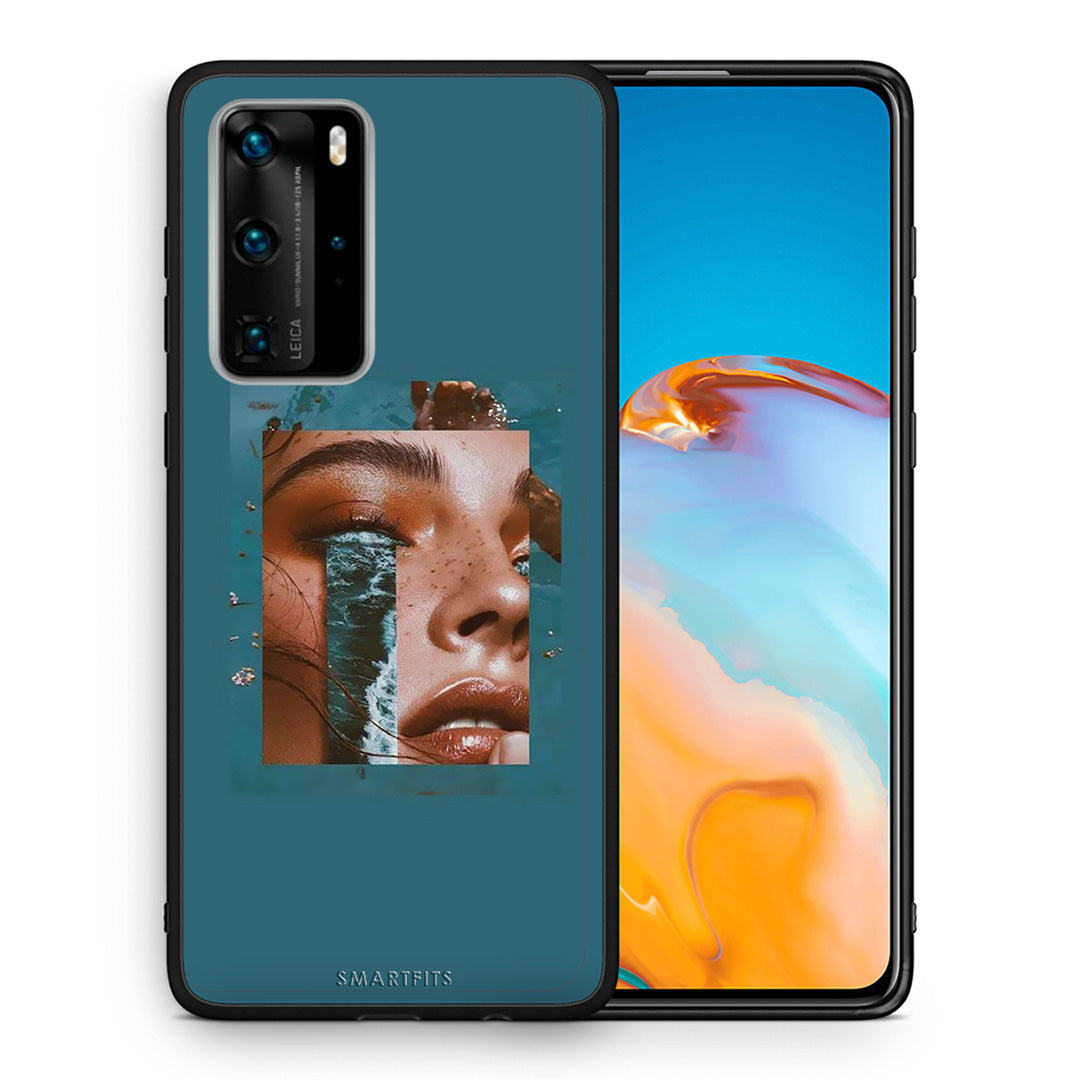 Θήκη Huawei P40 Pro Cry An Ocean από τη Smartfits με σχέδιο στο πίσω μέρος και μαύρο περίβλημα | Huawei P40 Pro Cry An Ocean case with colorful back and black bezels