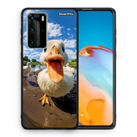 Thumbnail for Θήκη Huawei P40 Pro Duck Face από τη Smartfits με σχέδιο στο πίσω μέρος και μαύρο περίβλημα | Huawei P40 Pro Duck Face case with colorful back and black bezels