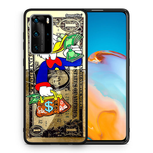 Θήκη Huawei P40 Pro Duck Money από τη Smartfits με σχέδιο στο πίσω μέρος και μαύρο περίβλημα | Huawei P40 Pro Duck Money case with colorful back and black bezels
