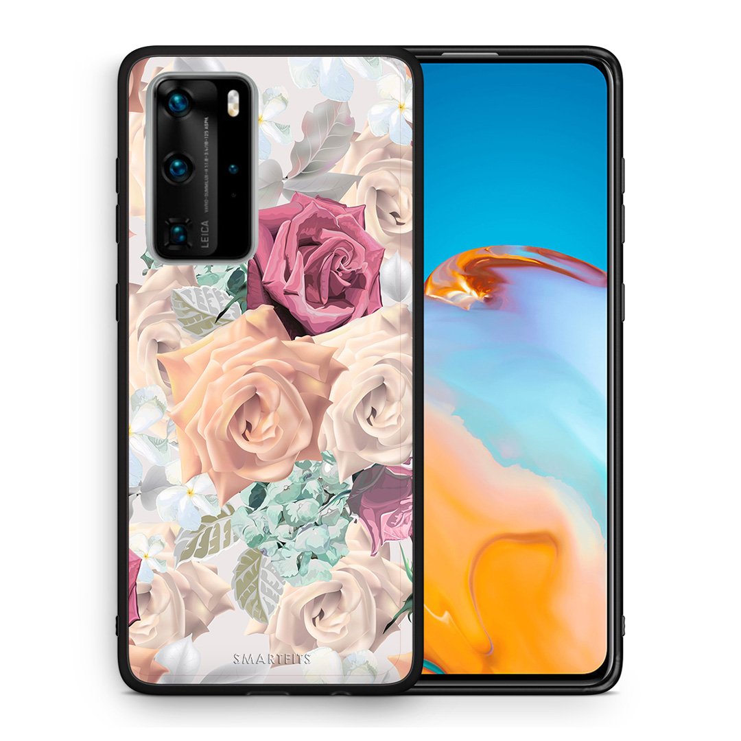 Θήκη Huawei P40 Pro Bouquet Floral από τη Smartfits με σχέδιο στο πίσω μέρος και μαύρο περίβλημα | Huawei P40 Pro Bouquet Floral case with colorful back and black bezels