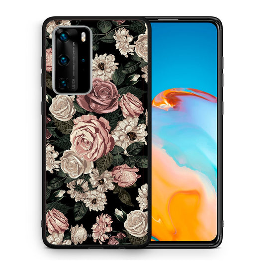 Θήκη Huawei P40 Pro Wild Roses Flower από τη Smartfits με σχέδιο στο πίσω μέρος και μαύρο περίβλημα | Huawei P40 Pro Wild Roses Flower case with colorful back and black bezels
