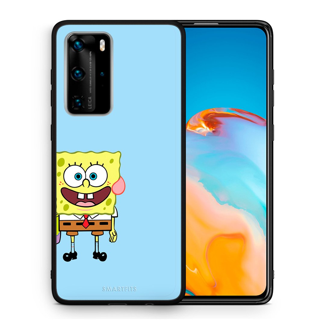 Θήκη Huawei P40 Pro Friends Bob από τη Smartfits με σχέδιο στο πίσω μέρος και μαύρο περίβλημα | Huawei P40 Pro Friends Bob case with colorful back and black bezels