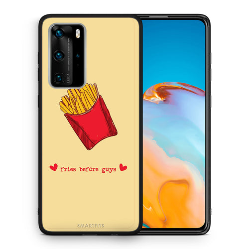 Θήκη Αγίου Βαλεντίνου Huawei P40 Pro Fries Before Guys από τη Smartfits με σχέδιο στο πίσω μέρος και μαύρο περίβλημα | Huawei P40 Pro Fries Before Guys case with colorful back and black bezels