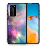 Thumbnail for Θήκη Huawei P40 Pro Rainbow Galaxy από τη Smartfits με σχέδιο στο πίσω μέρος και μαύρο περίβλημα | Huawei P40 Pro Rainbow Galaxy case with colorful back and black bezels