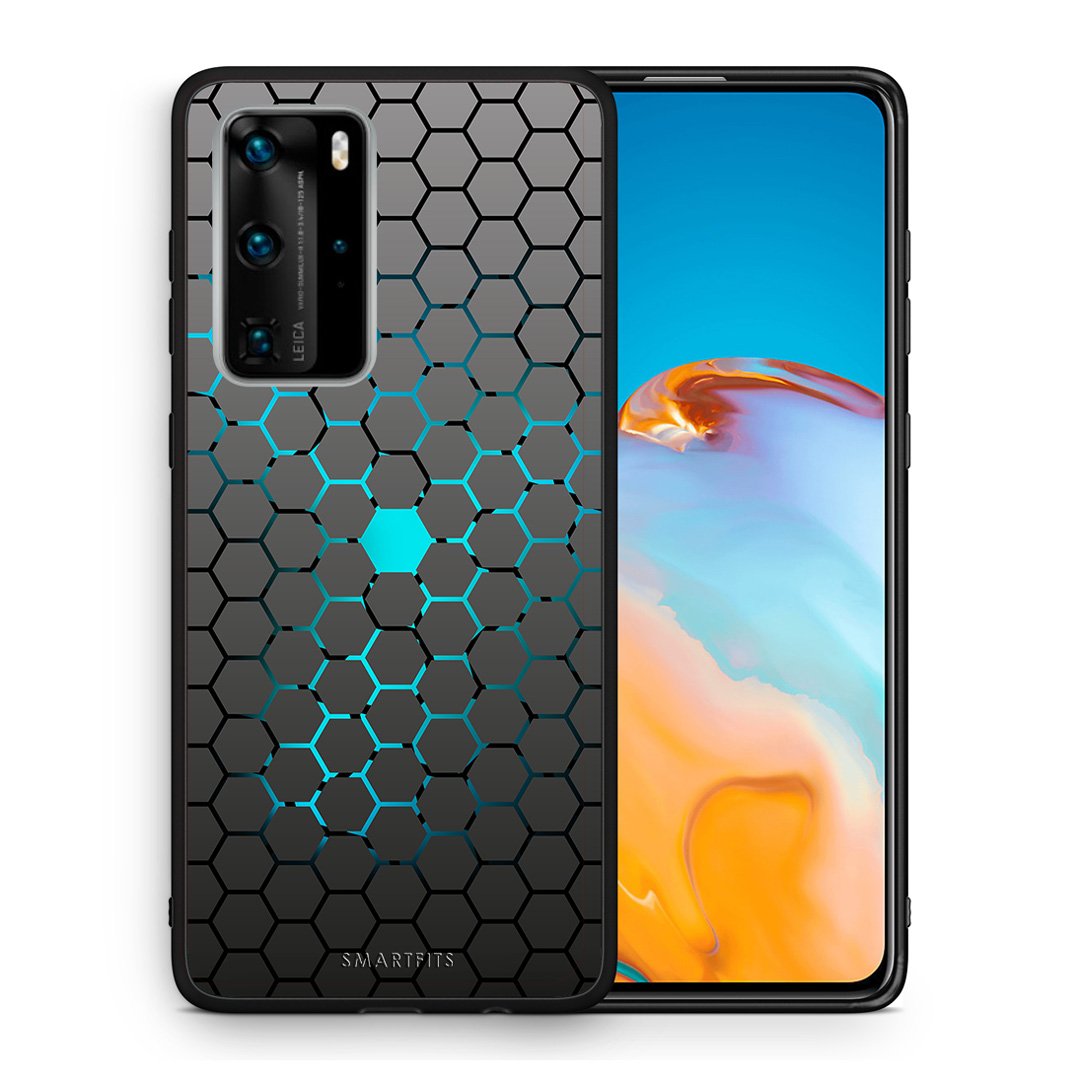 Θήκη Huawei P40 Pro Hexagonal Geometric από τη Smartfits με σχέδιο στο πίσω μέρος και μαύρο περίβλημα | Huawei P40 Pro Hexagonal Geometric case with colorful back and black bezels