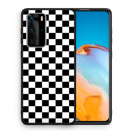 Θήκη Huawei P40 Pro Squares Geometric από τη Smartfits με σχέδιο στο πίσω μέρος και μαύρο περίβλημα | Huawei P40 Pro Squares Geometric case with colorful back and black bezels