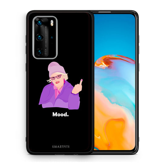 Θήκη Huawei P40 Pro Grandma Mood Black από τη Smartfits με σχέδιο στο πίσω μέρος και μαύρο περίβλημα | Huawei P40 Pro Grandma Mood Black case with colorful back and black bezels