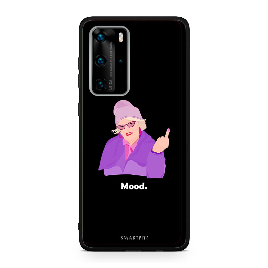 Huawei P40 Pro Grandma Mood Black θήκη από τη Smartfits με σχέδιο στο πίσω μέρος και μαύρο περίβλημα | Smartphone case with colorful back and black bezels by Smartfits