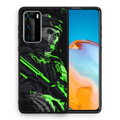 Θήκη Αγίου Βαλεντίνου Huawei P40 Pro Green Soldier από τη Smartfits με σχέδιο στο πίσω μέρος και μαύρο περίβλημα | Huawei P40 Pro Green Soldier case with colorful back and black bezels