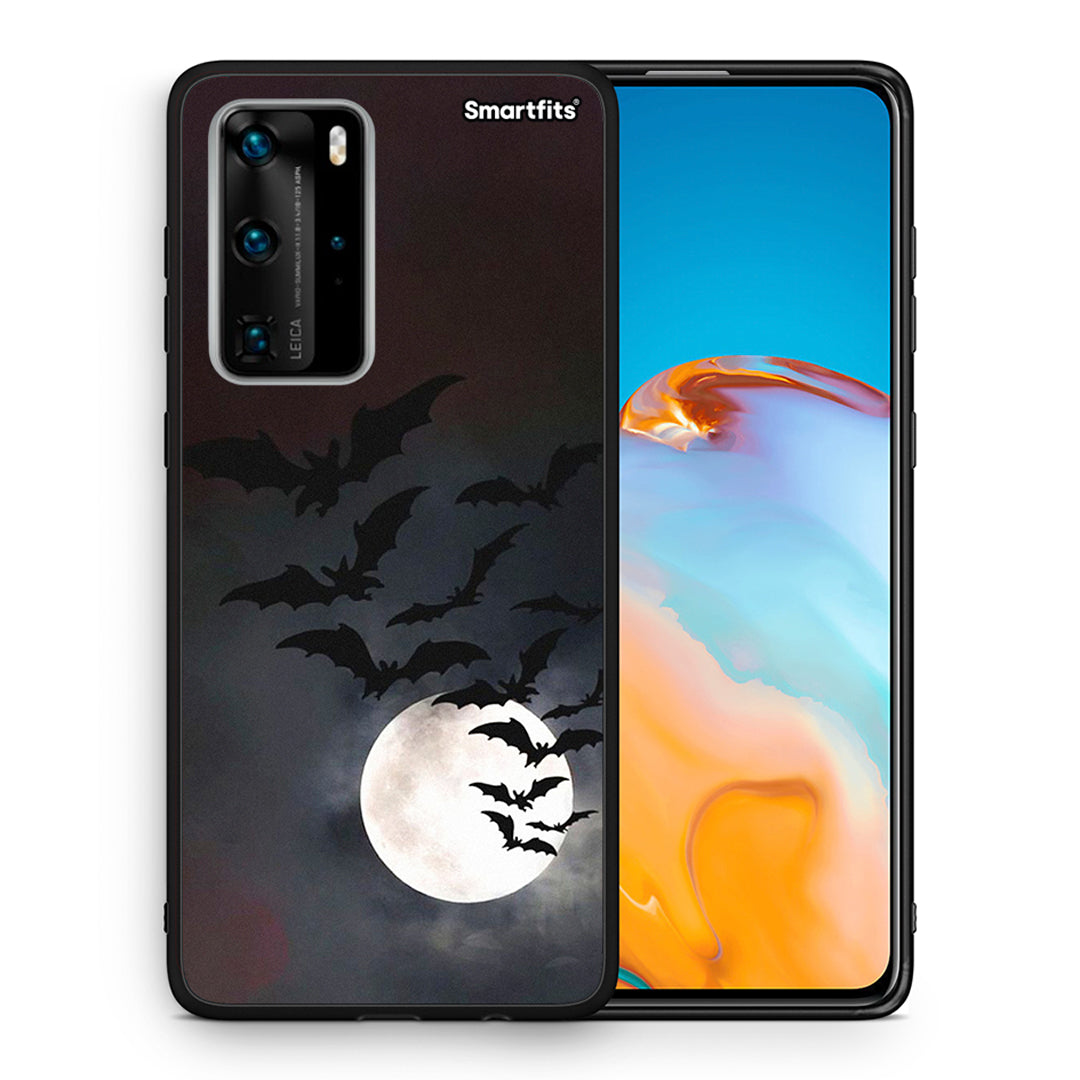Θήκη Huawei P40 Pro Halloween Bat Night από τη Smartfits με σχέδιο στο πίσω μέρος και μαύρο περίβλημα | Huawei P40 Pro Halloween Bat Night case with colorful back and black bezels