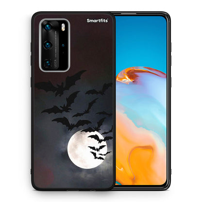 Θήκη Huawei P40 Pro Halloween Bat Night από τη Smartfits με σχέδιο στο πίσω μέρος και μαύρο περίβλημα | Huawei P40 Pro Halloween Bat Night case with colorful back and black bezels