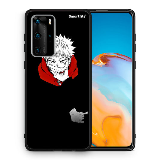 Θήκη Huawei P40 Pro Itadori Anime από τη Smartfits με σχέδιο στο πίσω μέρος και μαύρο περίβλημα | Huawei P40 Pro Itadori Anime case with colorful back and black bezels