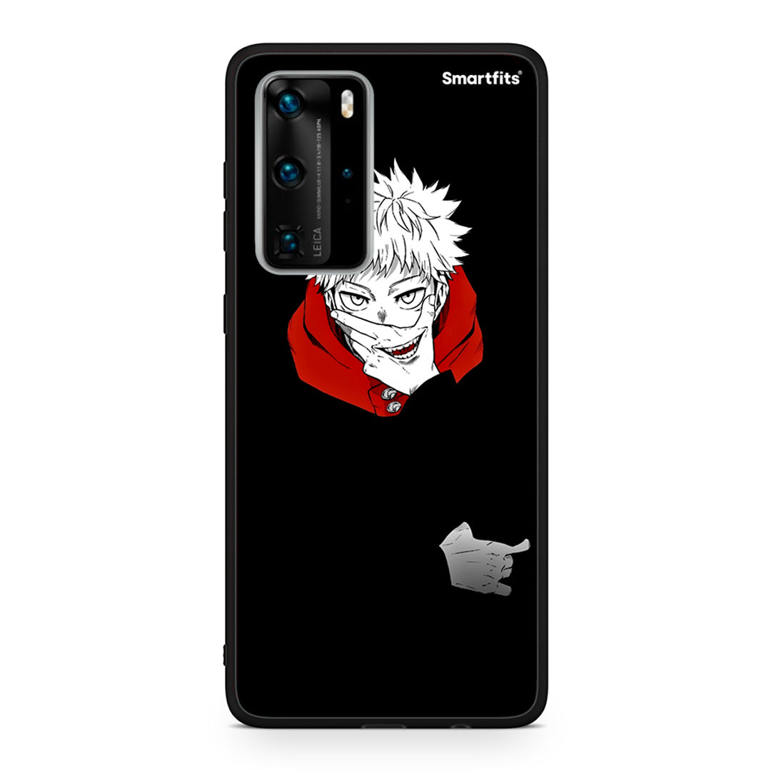 Huawei P40 Pro Itadori Anime θήκη από τη Smartfits με σχέδιο στο πίσω μέρος και μαύρο περίβλημα | Smartphone case with colorful back and black bezels by Smartfits