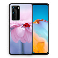 Thumbnail for Θήκη Huawei P40 Pro Ladybug Flower από τη Smartfits με σχέδιο στο πίσω μέρος και μαύρο περίβλημα | Huawei P40 Pro Ladybug Flower case with colorful back and black bezels