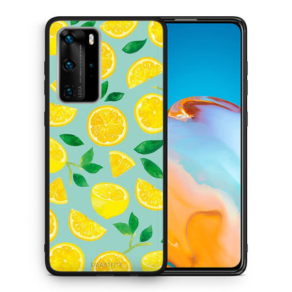 Θήκη Huawei P40 Pro Lemons από τη Smartfits με σχέδιο στο πίσω μέρος και μαύρο περίβλημα | Huawei P40 Pro Lemons case with colorful back and black bezels