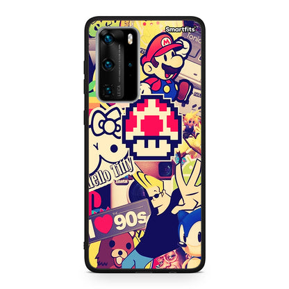 Huawei P40 Pro Love The 90s θήκη από τη Smartfits με σχέδιο στο πίσω μέρος και μαύρο περίβλημα | Smartphone case with colorful back and black bezels by Smartfits