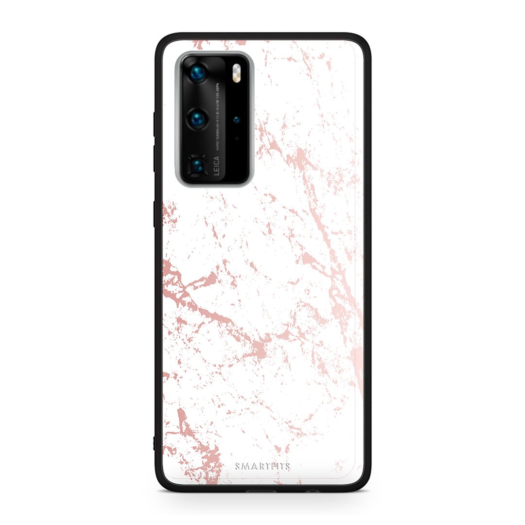 116 - Huawei P40 Pro  Pink Splash Marble case, cover, bumper