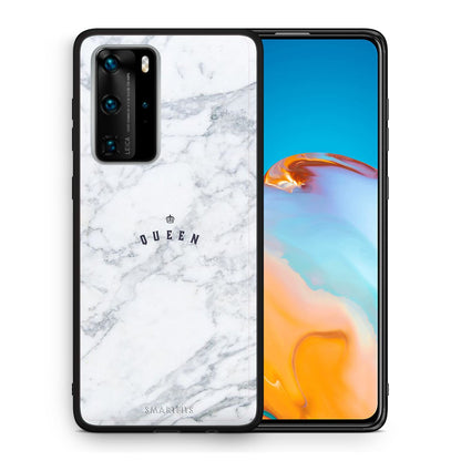 Θήκη Huawei P40 Pro Queen Marble από τη Smartfits με σχέδιο στο πίσω μέρος και μαύρο περίβλημα | Huawei P40 Pro Queen Marble case with colorful back and black bezels