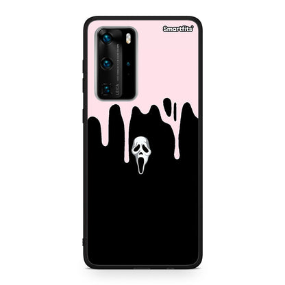 Huawei P40 Pro Melting Halloween Mask Θήκη από τη Smartfits με σχέδιο στο πίσω μέρος και μαύρο περίβλημα | Smartphone case with colorful back and black bezels by Smartfits
