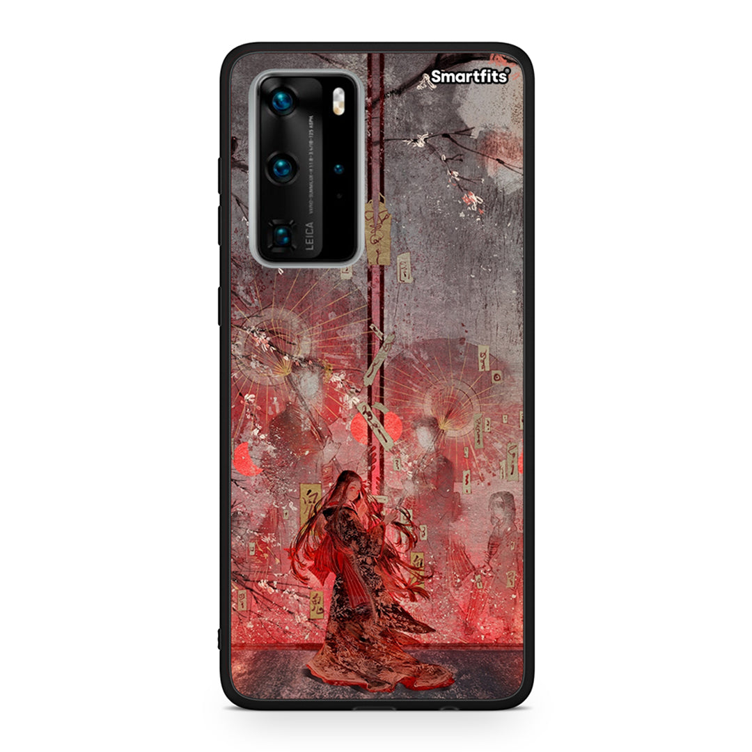 Huawei P40 Pro Nezuko Kamado θήκη από τη Smartfits με σχέδιο στο πίσω μέρος και μαύρο περίβλημα | Smartphone case with colorful back and black bezels by Smartfits