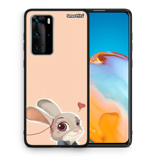 Θήκη Huawei P40 Pro Nick Wilde And Judy Hopps Love 2 από τη Smartfits με σχέδιο στο πίσω μέρος και μαύρο περίβλημα | Huawei P40 Pro Nick Wilde And Judy Hopps Love 2 case with colorful back and black bezels