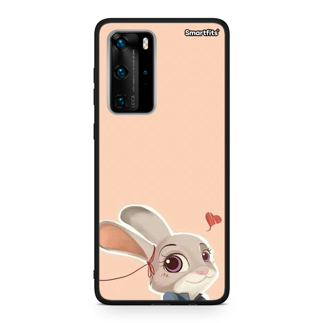 Huawei P40 Pro Nick Wilde And Judy Hopps Love 2 θήκη από τη Smartfits με σχέδιο στο πίσω μέρος και μαύρο περίβλημα | Smartphone case with colorful back and black bezels by Smartfits