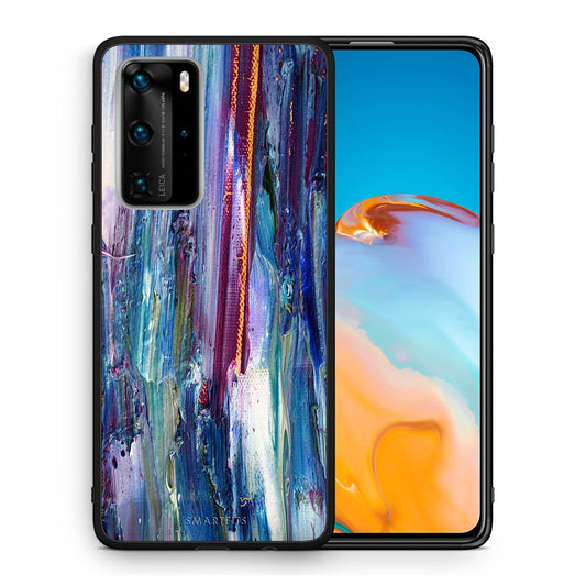 Θήκη Huawei P40 Pro Winter Paint από τη Smartfits με σχέδιο στο πίσω μέρος και μαύρο περίβλημα | Huawei P40 Pro Winter Paint case with colorful back and black bezels