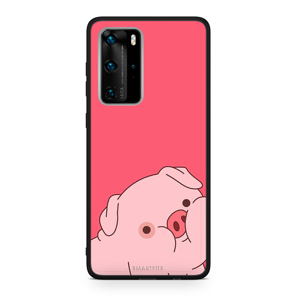 Huawei P40 Pro Pig Love 1 Θήκη Αγίου Βαλεντίνου από τη Smartfits με σχέδιο στο πίσω μέρος και μαύρο περίβλημα | Smartphone case with colorful back and black bezels by Smartfits