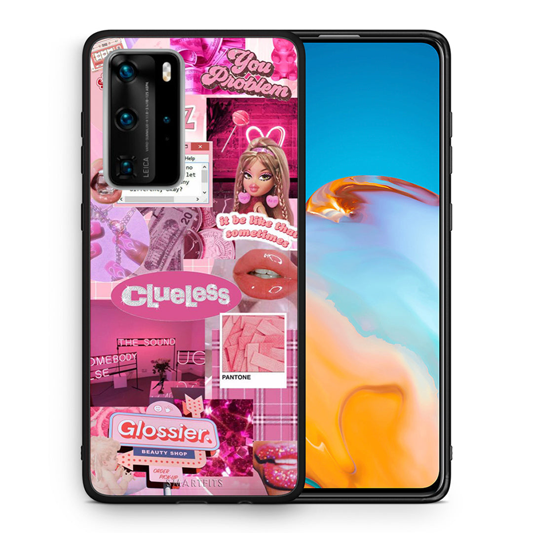 Θήκη Αγίου Βαλεντίνου Huawei P40 Pro Pink Love από τη Smartfits με σχέδιο στο πίσω μέρος και μαύρο περίβλημα | Huawei P40 Pro Pink Love case with colorful back and black bezels