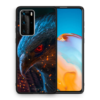 Θήκη Huawei P40 Pro Eagle PopArt από τη Smartfits με σχέδιο στο πίσω μέρος και μαύρο περίβλημα | Huawei P40 Pro Eagle PopArt case with colorful back and black bezels