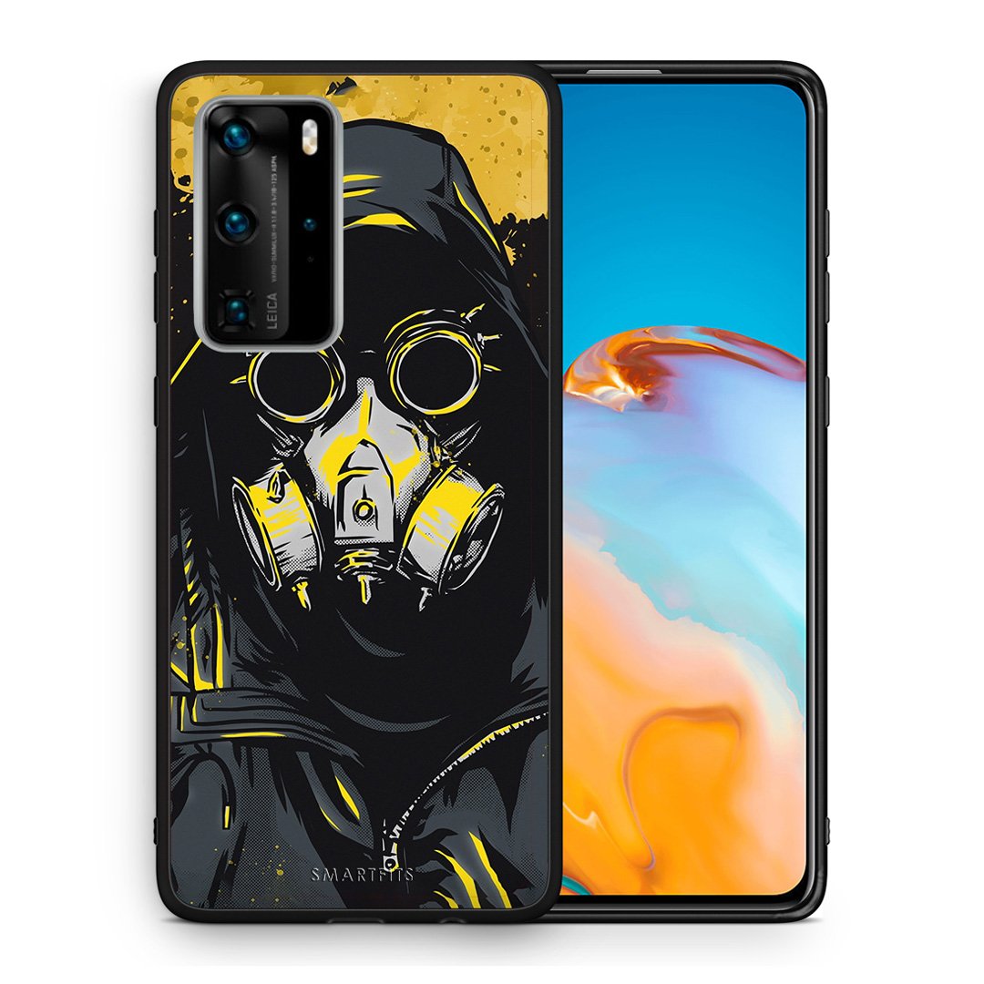 Θήκη Huawei P40 Pro Mask PopArt από τη Smartfits με σχέδιο στο πίσω μέρος και μαύρο περίβλημα | Huawei P40 Pro Mask PopArt case with colorful back and black bezels