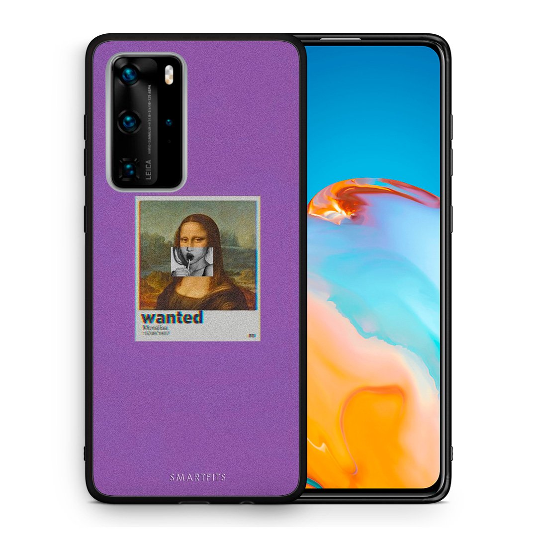 Θήκη Huawei P40 Pro Monalisa Popart από τη Smartfits με σχέδιο στο πίσω μέρος και μαύρο περίβλημα | Huawei P40 Pro Monalisa Popart case with colorful back and black bezels