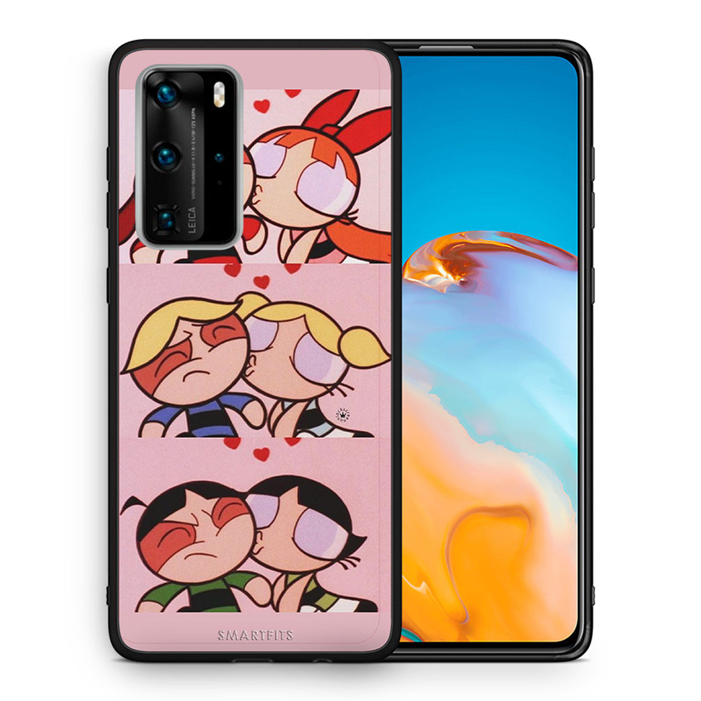 Θήκη Αγίου Βαλεντίνου Huawei P40 Pro Puff Love από τη Smartfits με σχέδιο στο πίσω μέρος και μαύρο περίβλημα | Huawei P40 Pro Puff Love case with colorful back and black bezels