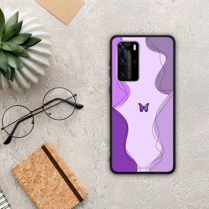 Purple Mariposa - Huawei P40 Pro θήκη