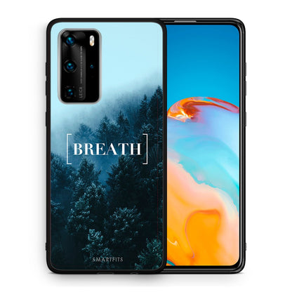 Θήκη Huawei P40 Pro Breath Quote από τη Smartfits με σχέδιο στο πίσω μέρος και μαύρο περίβλημα | Huawei P40 Pro Breath Quote case with colorful back and black bezels