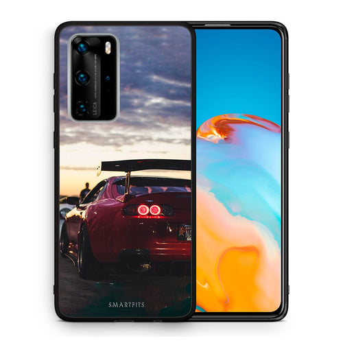 Θήκη Huawei P40 Pro Racing Supra από τη Smartfits με σχέδιο στο πίσω μέρος και μαύρο περίβλημα | Huawei P40 Pro Racing Supra case with colorful back and black bezels