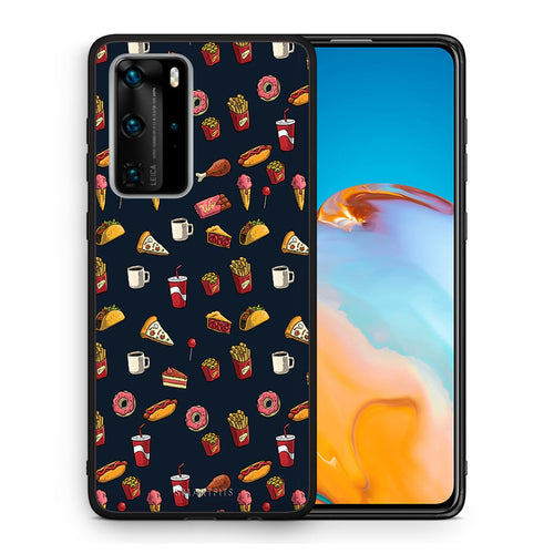 Θήκη Huawei P40 Pro Hungry Random από τη Smartfits με σχέδιο στο πίσω μέρος και μαύρο περίβλημα | Huawei P40 Pro Hungry Random case with colorful back and black bezels