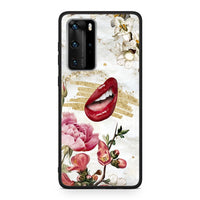 Thumbnail for Huawei P40 Pro Red Lips θήκη από τη Smartfits με σχέδιο στο πίσω μέρος και μαύρο περίβλημα | Smartphone case with colorful back and black bezels by Smartfits