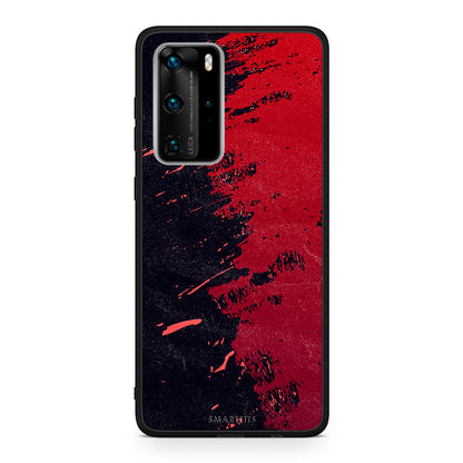 Huawei P40 Pro Red Paint Θήκη Αγίου Βαλεντίνου από τη Smartfits με σχέδιο στο πίσω μέρος και μαύρο περίβλημα | Smartphone case with colorful back and black bezels by Smartfits