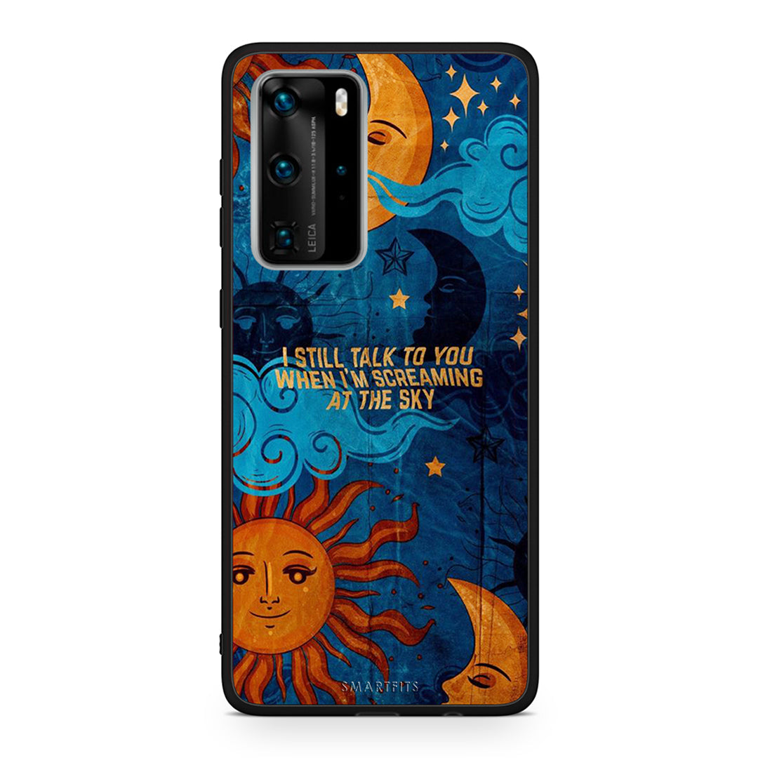 Huawei P40 Pro Screaming Sky θήκη από τη Smartfits με σχέδιο στο πίσω μέρος και μαύρο περίβλημα | Smartphone case with colorful back and black bezels by Smartfits