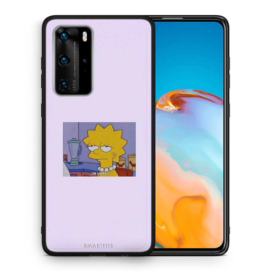 Θήκη Huawei P40 Pro So Happy από τη Smartfits με σχέδιο στο πίσω μέρος και μαύρο περίβλημα | Huawei P40 Pro So Happy case with colorful back and black bezels