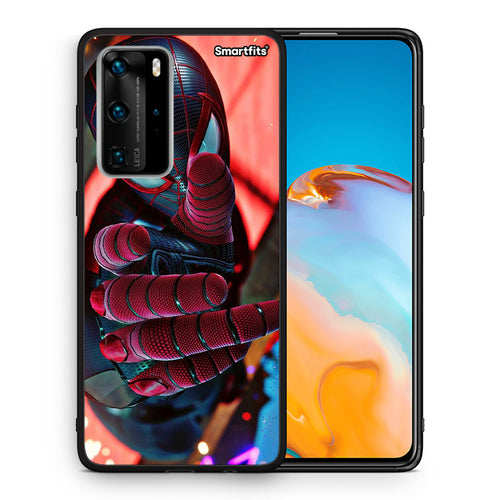 Θήκη Huawei P40 Pro Spider Hand από τη Smartfits με σχέδιο στο πίσω μέρος και μαύρο περίβλημα | Huawei P40 Pro Spider Hand case with colorful back and black bezels