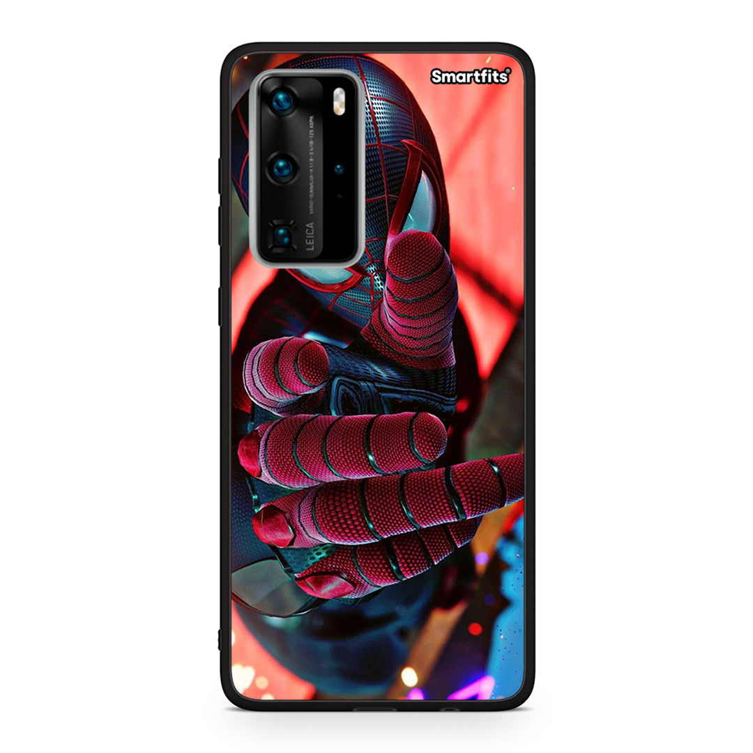 Huawei P40 Pro Spider Hand Θήκη από τη Smartfits με σχέδιο στο πίσω μέρος και μαύρο περίβλημα | Smartphone case with colorful back and black bezels by Smartfits