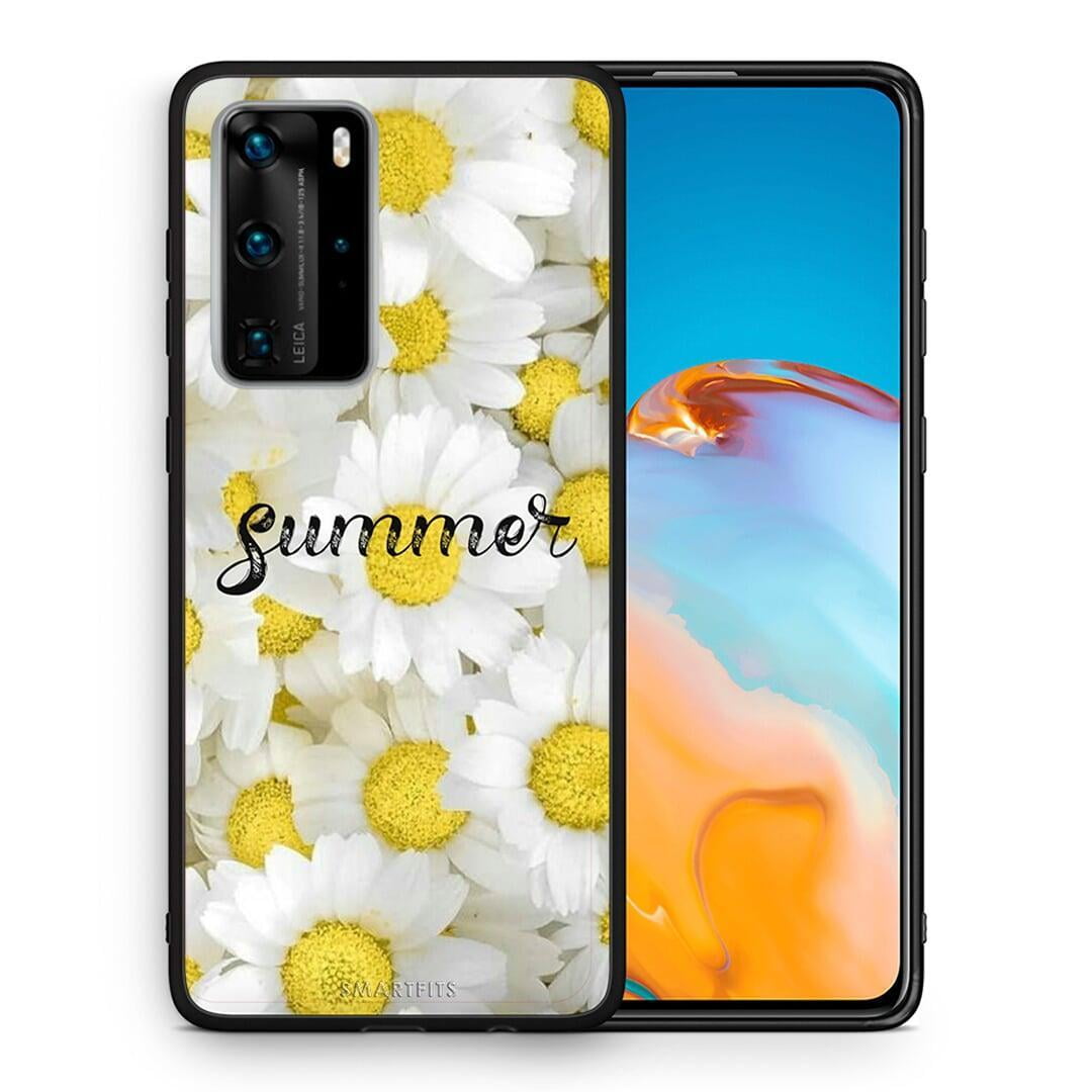 Θήκη Huawei P40 Pro Summer Daisies από τη Smartfits με σχέδιο στο πίσω μέρος και μαύρο περίβλημα | Huawei P40 Pro Summer Daisies case with colorful back and black bezels