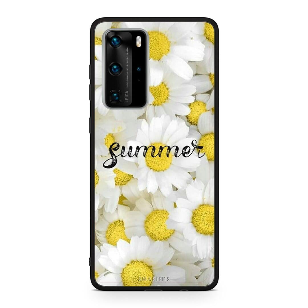 Huawei P40 Pro Summer Daisies Θήκη από τη Smartfits με σχέδιο στο πίσω μέρος και μαύρο περίβλημα | Smartphone case with colorful back and black bezels by Smartfits