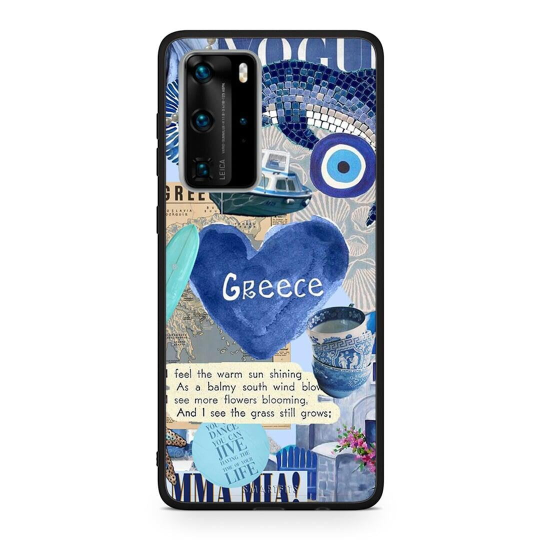Huawei P40 Pro Summer In Greece Θήκη από τη Smartfits με σχέδιο στο πίσω μέρος και μαύρο περίβλημα | Smartphone case with colorful back and black bezels by Smartfits